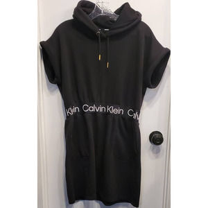 Calvin Klein Hooded Sweatshirt Style Dress with pockets Size Large